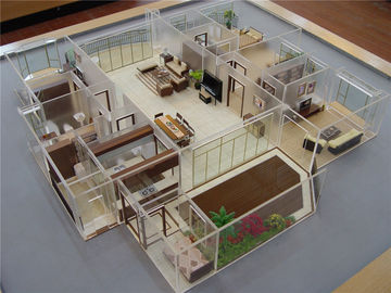 مصغرة نماذج التصميم الداخلي ، أكريليك البيت الداخلية 3D نموذج 60 * 60CM